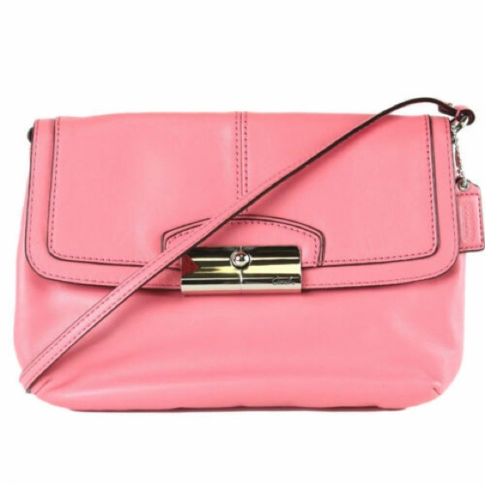 Vintage Coach Kristin Pink, Leather Crossbody Bag with Magnetic Closure